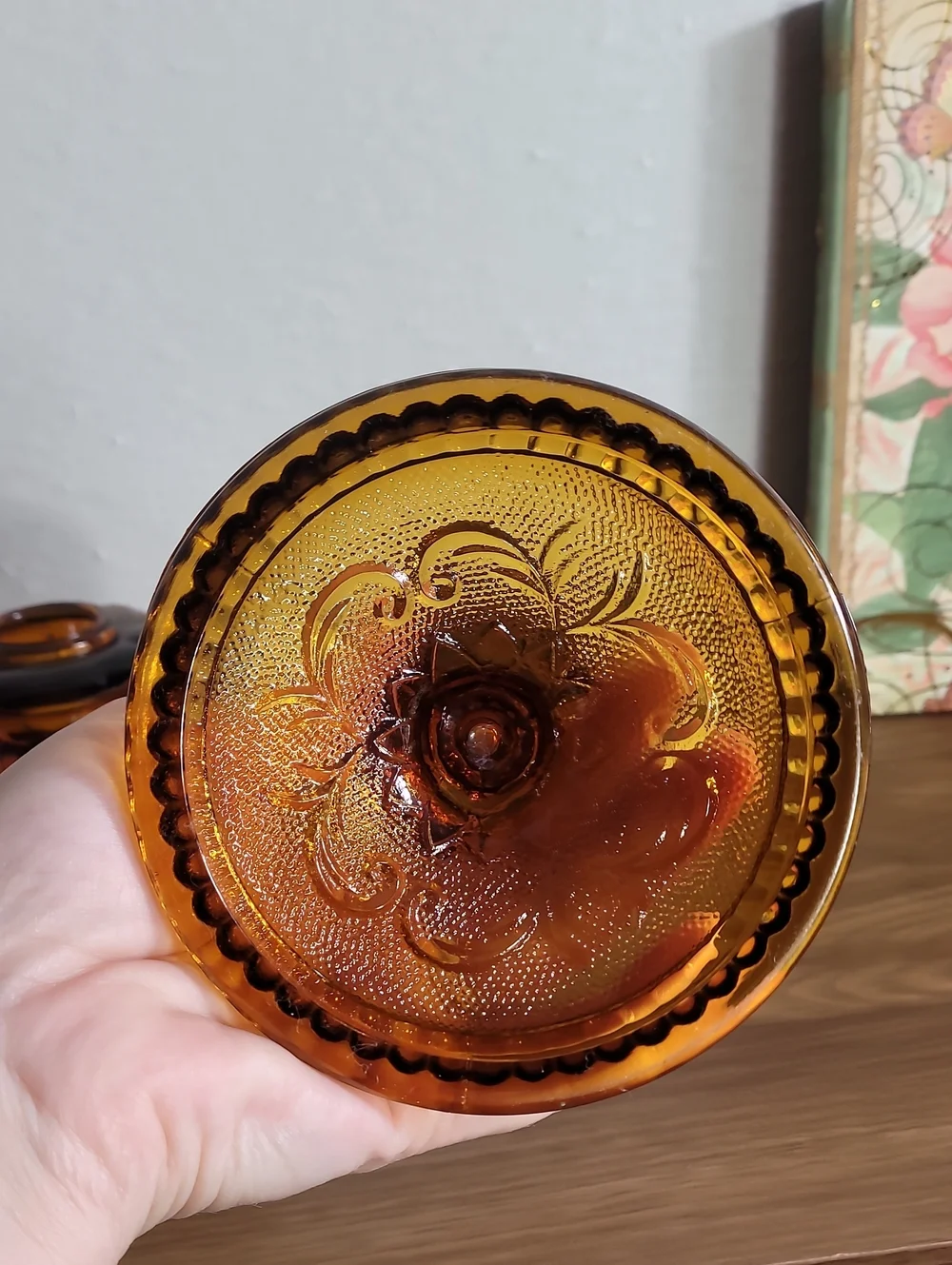 Vintage Tiara Indiana Glass Amber Taper Candle Holders Set of 2 Fall Moody